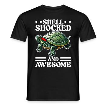 Turtle Red-eared Turtle - Men's T-Shirt - black - Front - AI Model Male 178 light (178cm)