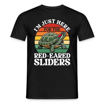 Turtle Red-eared Turtle - Men's T-Shirt - black - Front - AI Model Male 178 light (178cm)
