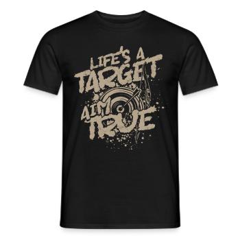 Archery Life's a target aim true - Men's T-Shirt - black - Front - AI Model Male 178 light (178cm)