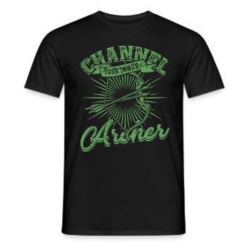 Archery Channel your inner archer - Men's T-Shirt - black - Front - AI Model Male 178 light (178cm)