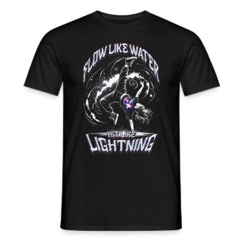 Breakdance Flow Like Water Hit Like Lightning - Men's T-Shirt - black - Front - AI Model Male 178 light (178cm)