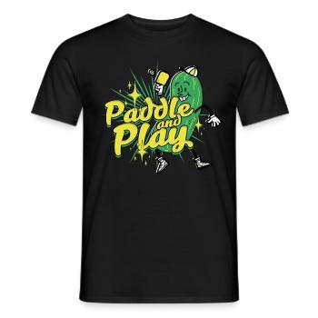Raquette de pickleball et jeu - T-shirt homme - noir - Devant - AI Model Male 178 light (178cm)