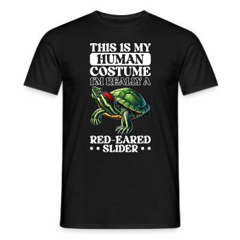 Tortue Tortue à oreilles rouges - T-shirt homme - noir - Devant - AI Model Male 178 light (178cm)