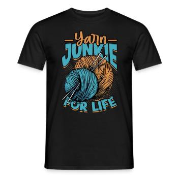Stricken Häkeln Yarn junkie for life - Männer T-Shirt - Schwarz - Vorne - AI Model Male 178 light (178cm)