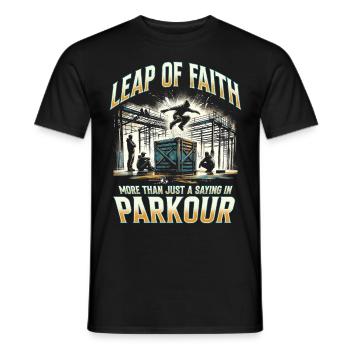 Parkour Parkourläufer Leap of faith - Männer T-Shirt - Schwarz - Vorne - AI Model Male 178 light (178cm)