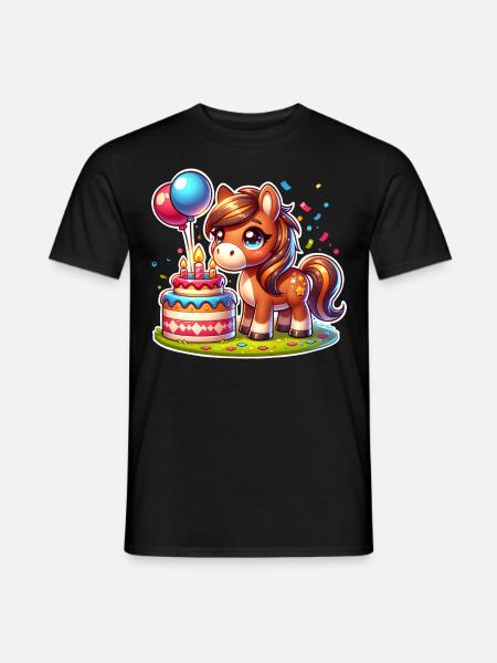 Pferd Geburtstag - Männer T-Shirt - Schwarz