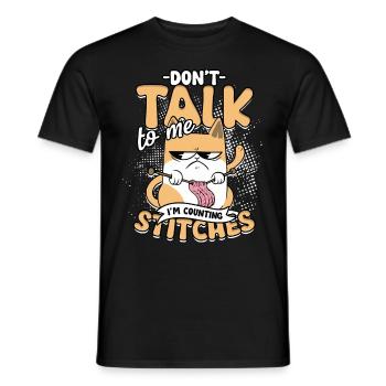 Knitting Don't talk to me I'm counting stitches - Men's T-Shirt - black - Front - AI Model Male 178 light (178cm)