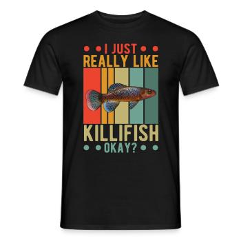 Killifish Quarium Fish - Men's T-Shirt - black - Front - AI Model Male 178 light (178cm)