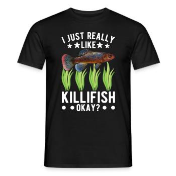 Killifish Quarium Fish - Men's T-Shirt - black - Front - AI Model Male 178 light (178cm)