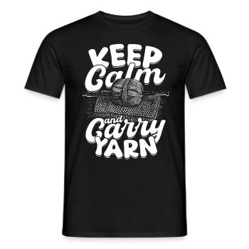 Stricken Häkeln Keep calm and carry yarn - Männer T-Shirt - Schwarz - Vorne - AI Model Male 178 light (178cm)