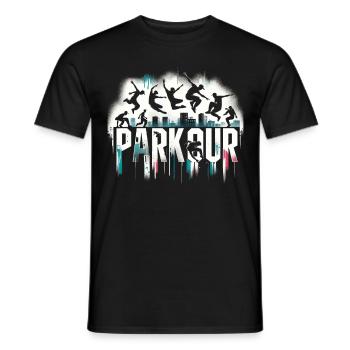 Parkour Parkour Runners - Men's T-Shirt - black - Front - AI Model Male 178 light (178cm)