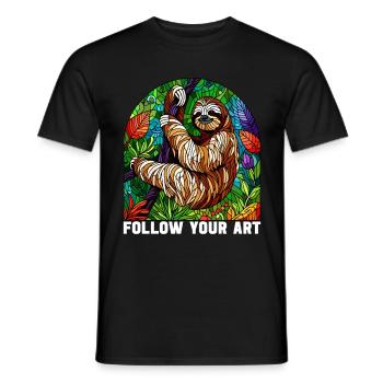 Stained Glass Artist Stained Glass Art - Men's T-Shirt - black - Front - AI Model Male 178 light (178cm)