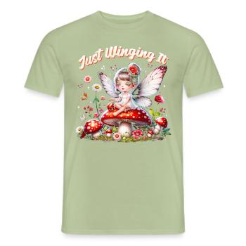 Fee Fairy Fairycore - Men's T-Shirt - sage - Front - AI Model Male 178 light (178cm)