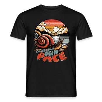 Snail Entomologist Go at your own pace - Men's T-Shirt - black - Front - AI Model Male 178 light (178cm)