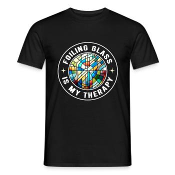 Stained Glass Artist Stained Glass Art - Men's T-Shirt - black - Front - AI Model Male 178 light (178cm)