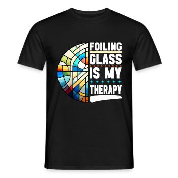 Stained Glass Artist Stained Glass Art - Men's T-Shirt - black - Front - AI Model Male 178 light (178cm)