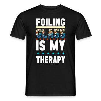 Stained Glass Artist Stained Glass Art - Men's T-Shirt - black - Front - AI Model Male 178 light (178cm)
