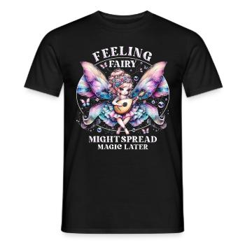 Fee Feeling fairy might spread magic later - Men's T-Shirt - black - Front - AI Model Male 178 light (178cm)