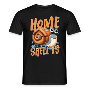 La maison de l’entomologiste de l’escargot est là où se trouve la coquille - T-shirt homme - noir - Devant - AI Model Male 178 light (178cm)