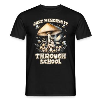 Fairy Fairycore Just winging it through school - Men's T-Shirt - black - Front - AI Model Male 178 light (178cm)