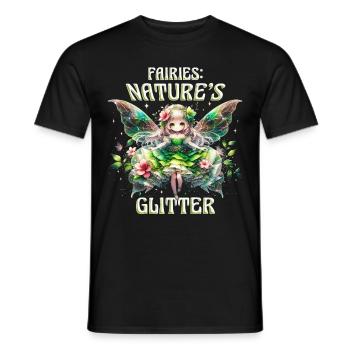 Fairy Fairycore Fairies: Nature's glitter - Men's T-Shirt - black - Front - AI Model Male 178 light (178cm)
