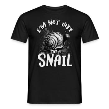 Entomologiste de l’escargot Je ne suis pas en retard - T-shirt homme - noir - Devant - AI Model Male 178 light (178cm)