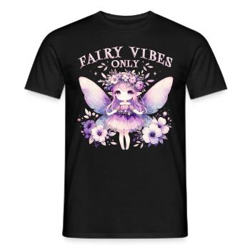 Fée Fairycore - T-shirt homme - noir - Devant - AI Model Male 178 light (178cm)