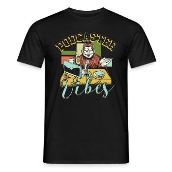 Podcast Podcaster Vibes Podcasting - Männer T-Shirt - Schwarz - Vorne - AI Model Male 178 light (178cm)