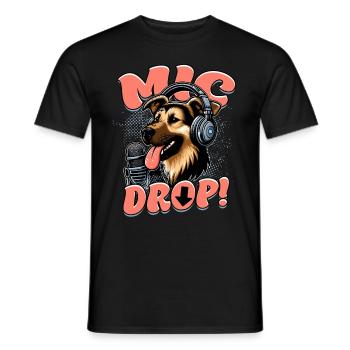 Podcast Podcaster Podcasting Mic Drop! - Männer T-Shirt - Schwarz - Vorne - AI Model Male 178 light (178cm)