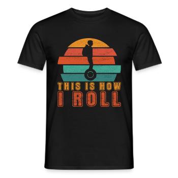 EUC Monowheel - Männer T-Shirt - Schwarz - Vorne - AI Model Male 178 light (178cm)