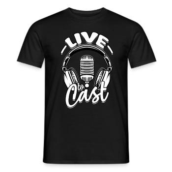 Podcast Podcaster Podcasting Live To Cast - Männer T-Shirt - Schwarz - Vorne - AI Model Male 178 light (178cm)