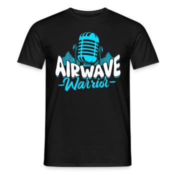 Podcast Podcaster Podcasting Airwave Warrior - Männer T-Shirt - Schwarz - Vorne - AI Model Male 178 light (178cm)