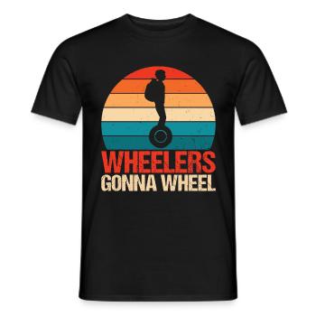 EUC Monowheel - Men's T-Shirt - black - Front - AI Model Male 178 light (178cm)