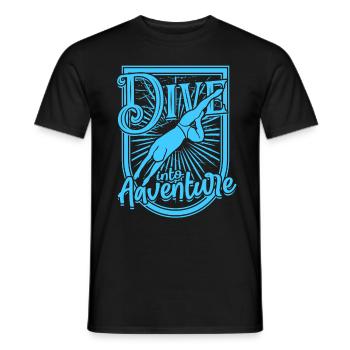 Diver Scuba Diving Diving Dive Into Adventure - Men's T-Shirt - black - Front - AI Model Male 178 light (178cm)