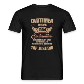 70th Birthday 70 Years Classic Car Gift 1954 - Men's T-Shirt - black - Front - AI Model Male 178 light (178cm)