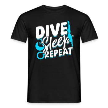 Taucher Sporttauchen Tauchen Dive Sleep Repeat - Männer T-Shirt - Schwarz - Vorne - AI Model Male 178 light (178cm)