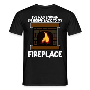 Fireplace Oven Firewood Stove - Men's T-Shirt - black - Front - AI Model Male 178 light (178cm)