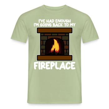 Fireplace Oven Firewood Stove - Men's T-Shirt - sage - Front - AI Model Male 178 light (178cm)