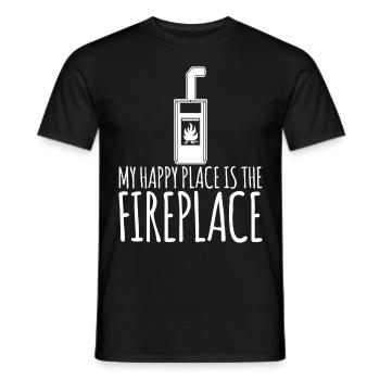 Oven Firewood Fireplace - Men's T-Shirt - black - Front - AI Model Male 178 light (178cm)