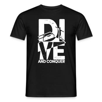Plongeurs Plongée sous-marine Dive And Conquer - T-shirt homme - noir - Devant - AI Model Male 178 light (178cm)