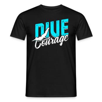 Taucher Sporttauchen Tauchen Dive With Courage - Männer T-Shirt - Schwarz - Vorne - AI Model Male 178 light (178cm)