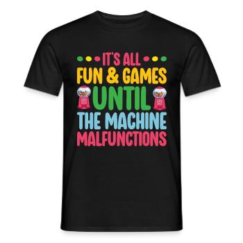 Machine à chewing-gum Machine à chewing-gum - T-shirt homme - noir - Devant - AI Model Male 178 light (178cm)