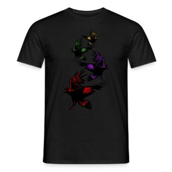 Crows Raven Tree Ravens Flying Crow - Men's T-Shirt - black - Front - AI Model Male 178 light (178cm)