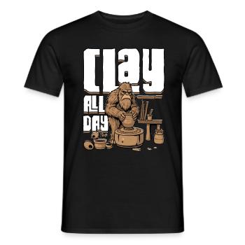 Poterie Poterie Poterie Argile Toute la journée - T-shirt homme - noir - Devant - AI Model Male 178 light (178cm)
