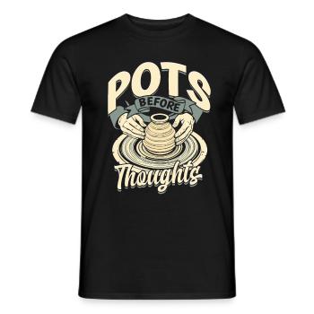 Poterie Poterie Poterie Pots Avant Pensées - T-shirt homme - noir - Devant - AI Model Male 178 light (178cm)