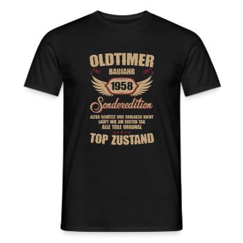 66th Birthday 66 Years Classic Car Gift 1958 - Men's T-Shirt - black - Front - AI Model Male 178 light (178cm)
