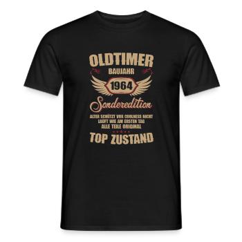 60th Birthday 60 Years Classic Car Gift 1964 - Men's T-Shirt - black - Front - AI Model Male 178 light (178cm)