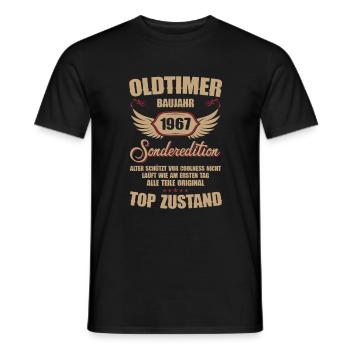 57th Birthday 57 Years Classic Car Gift 1967 - Men's T-Shirt - black - Front - AI Model Male 178 light (178cm)