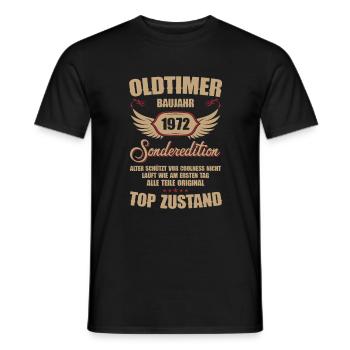 52nd Birthday 52 Years Classic Car Gift 1972 - Men's T-Shirt - black - Front - AI Model Male 178 light (178cm)