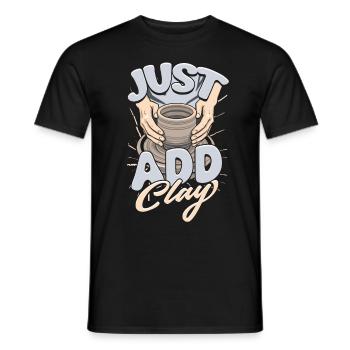 Poterie Poterie Poterie Il suffit d’ajouter de l’argile - T-shirt homme - noir - Devant - AI Model Male 178 light (178cm)